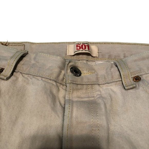 LEVIS 501 SIZE 35 X 35 LIGHT GRAY CLASSIC STRAIGHT LEG BUTTON FLY LEVI'S UNISEX - Picture 4 of 5